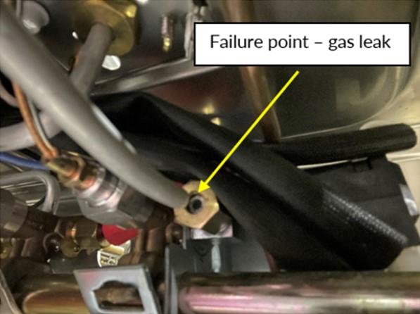 Image of failure point on cooker